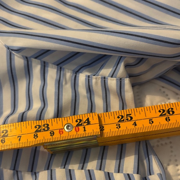 Foxcroft Blue and White Striped Shirt - Picture 5 of 7
